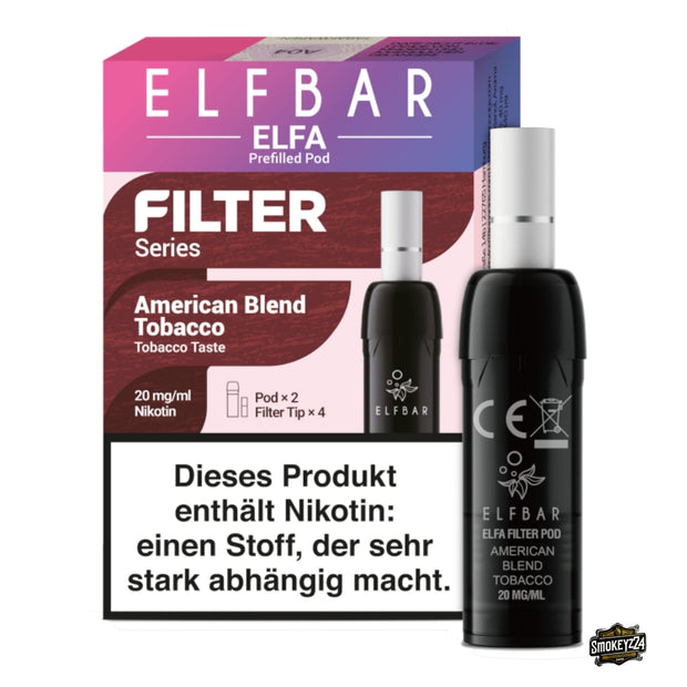 Elfbar ELFA Filter Pod American Blend Tobacco 20mg mit 2er-Pack und Filter-Tip
