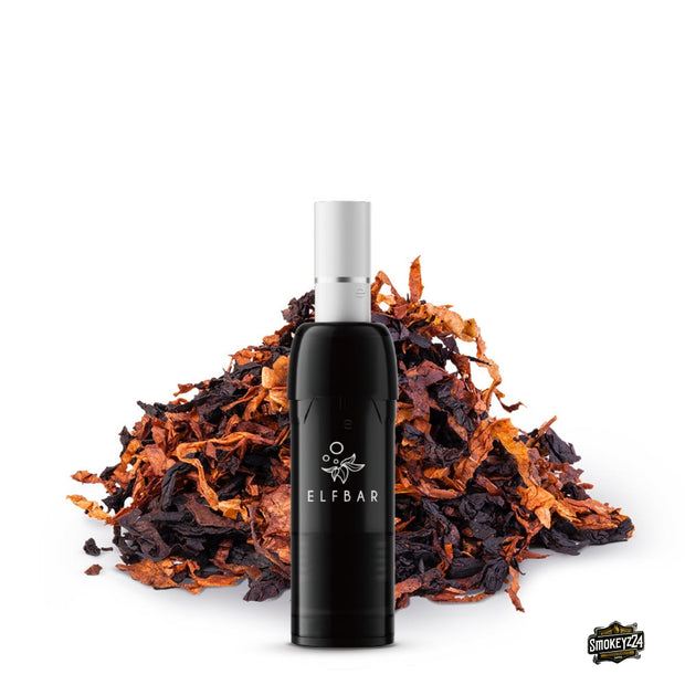 Elfbar ELFA Filter Pod American Blend Tobacco vor einem Tabakmotiv