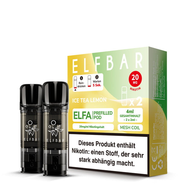 Elfbar ELFA Ice Tea Lemon 20mg – 2er-Pack mit Verpackung