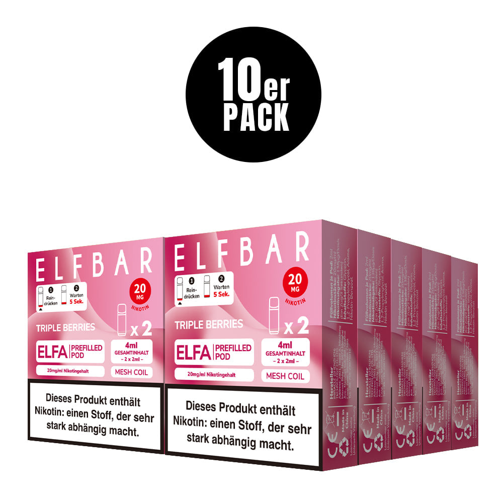 Elfbar ELFA Triple Berries 20mg – 10x Sparpaket mit zehn 2er-Packs