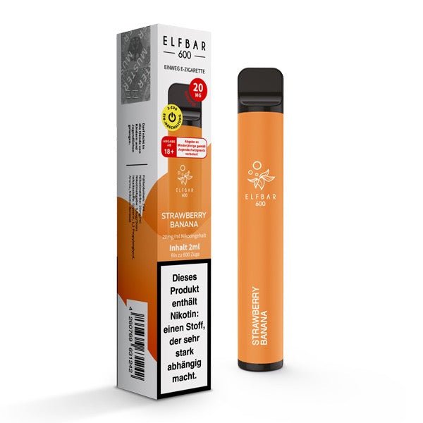 Elfbar V1 600 Strawberry Banana 20mg – Einweg-Vape mit fruchtig-cremigem Erdbeer-Bananen-Geschmack