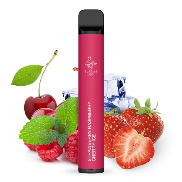 Elfbar V1 600 – Mischung aus Erdbeeren, Himbeeren & Kirschen mit eisigem Menthol für ein belebendes Dampferlebnis