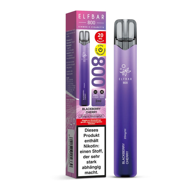 Elfbar 800 Blackberry Cherry 20mg Einweg E-Zigarette mit Verpackung