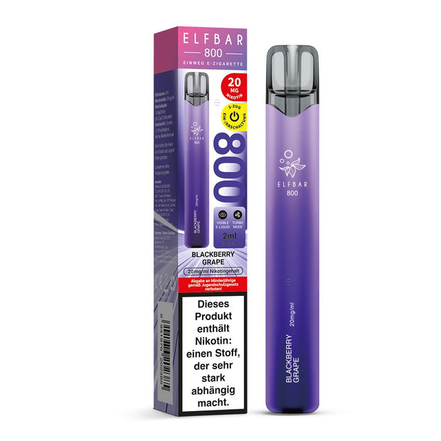 Elfbar 800 Blackberry Grape 20mg Einweg E-Zigarette mit Verpackung