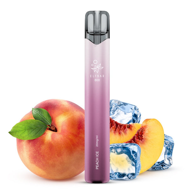 Elfbar 800 Peach Ice 20mg Einweg Vape mit Pfirsich und Eiswürfeln