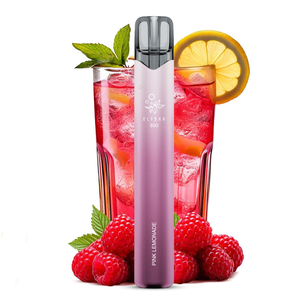 Elfbar 800 Pink Lemonade Nikotinfrei Einweg Vape mit Pink Limonade und roten Früchten