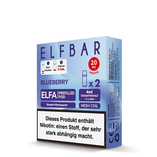 Elfa Pods Blueberry 20mg – Reiner, süßer Blaubeer-Geschmack Verpackung