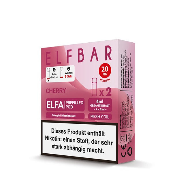 Elfbar Elfa Pods Cherry 20mg – Fruchtige Kirsch-Pods Verpackung