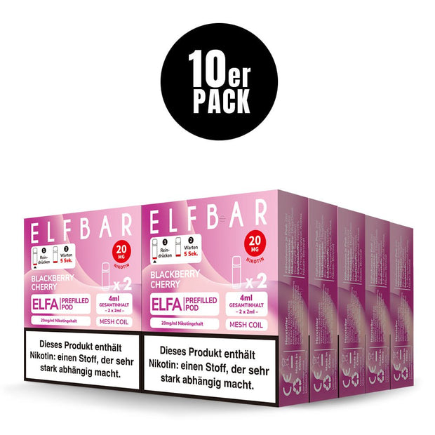 Elfbar ELFA Hazelnut Coffee 10er Packungen - Sparpaket mit 2 Pods je Packung, Verpackungen im Set