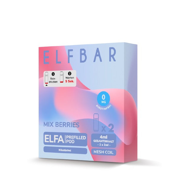 Elfa Pod Mix Berries 0mg – 2er Pack, kompatibel mit Elfa, Elfa Turbo & Lost Mary Tappo