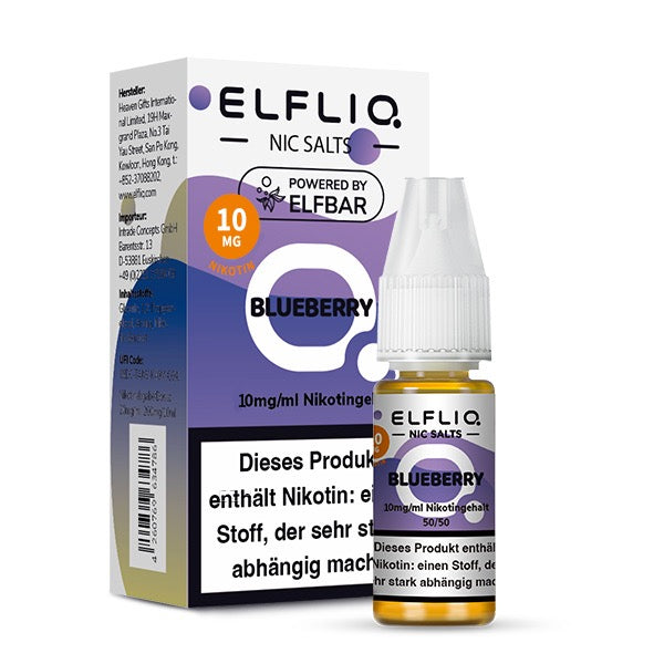 Elfliq Blueberry 10mg Liquid mit Verpackung