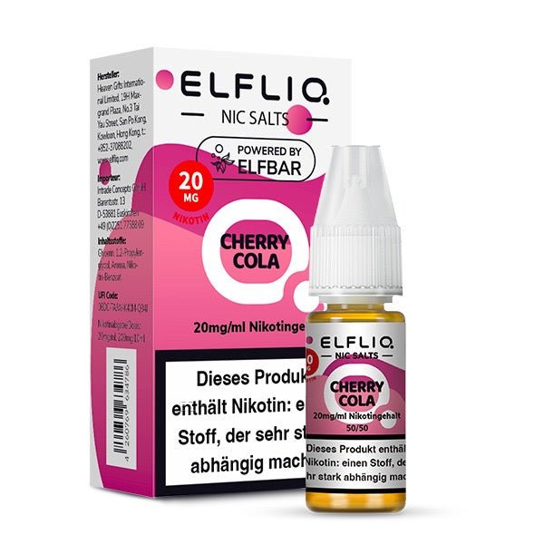 Elfliq Cherry Cola 20mg – Nikotinsalz Liquid Flasche mit Verpackung