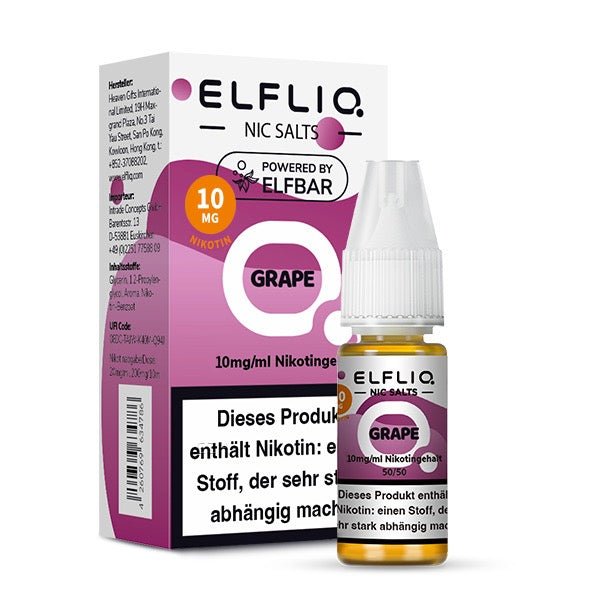 Elfliq Grape 10mg Liquid mit Verpackung