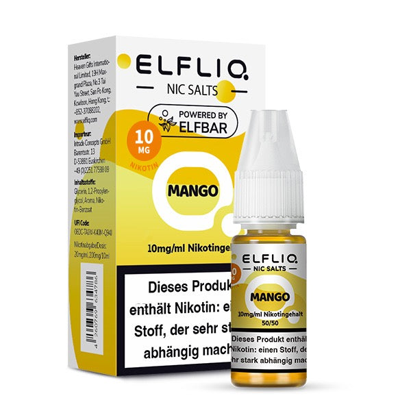 Elfliq Mango 10mg Liquid mit Verpackung