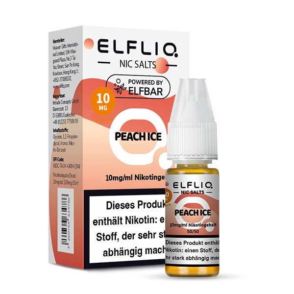 Elfliq Peach Ice 10mg Liquid mit Verpackung