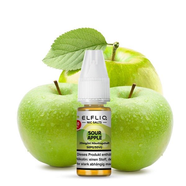 Elfliq Sour Apple 20mg Flasche mit grünem Apfel
