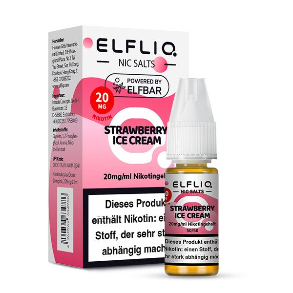 Elfliq Strawberry Ice Cream 20mg Verpackung und Flasche