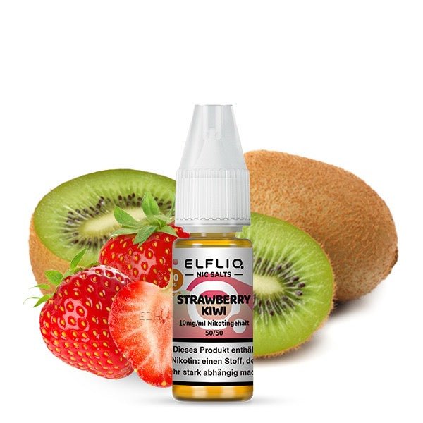 Elfliq Strawberry Kiwi 10mg Liquid Flasche mit Erdbeeren und Kiwi
