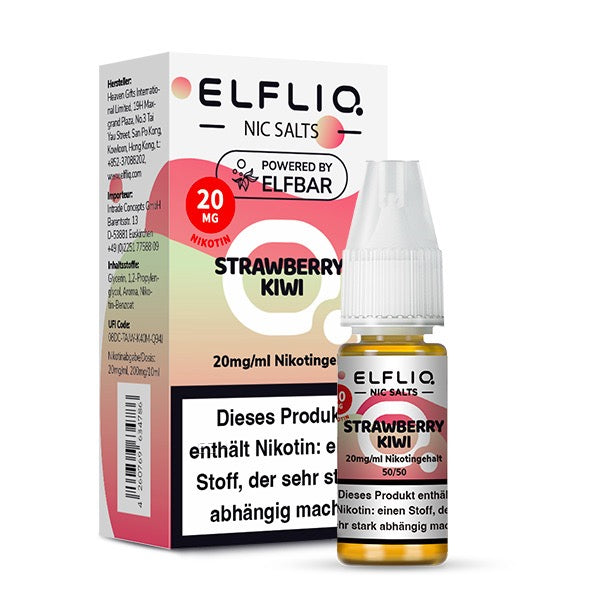 Elfliq Strawberry Kiwi 20mg Verpackung und Flasche