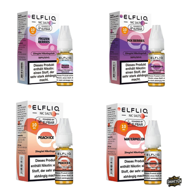 Elfliq 10mg Topseller Bundle mit Frozen Berries, Mix Berries, Peach Ice und Watermelon