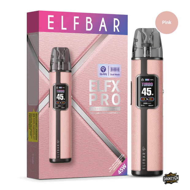 Elfbar ELFX Pro Refillable Kit Pink mit Verpackung