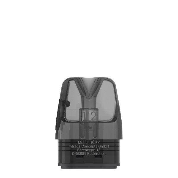Elfbar ELFX Refill Pod 0,6 Ohm – einzelner transparenter 2-ml Refill-Pod mit Dual-Mesh-Coil, Frontansicht