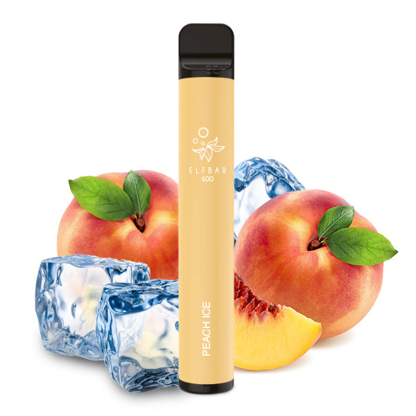 Elfbar 600 V1 Peach Ice 0mg vor frischem Pfirsich – fruchtig-frisches Dampferlebnis