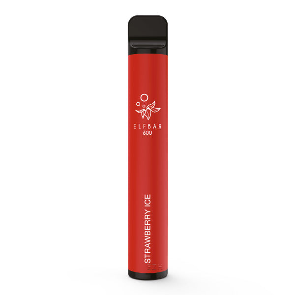 Elfbar 600 V1 Strawberry Ice 0mg nikotinfrei – stylische rote Einweg E-Zigarette