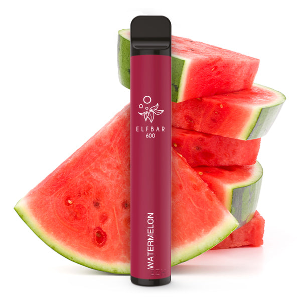 Elfbar Watermelon vor frischer Wassermelone – fruchtiger Dampfgenuss ohne Nikotin