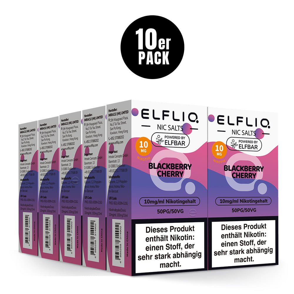Elfliq Blackberry Cherry 10mg 10er Sparpaket Nikotinsalz Liquid by Elfbar