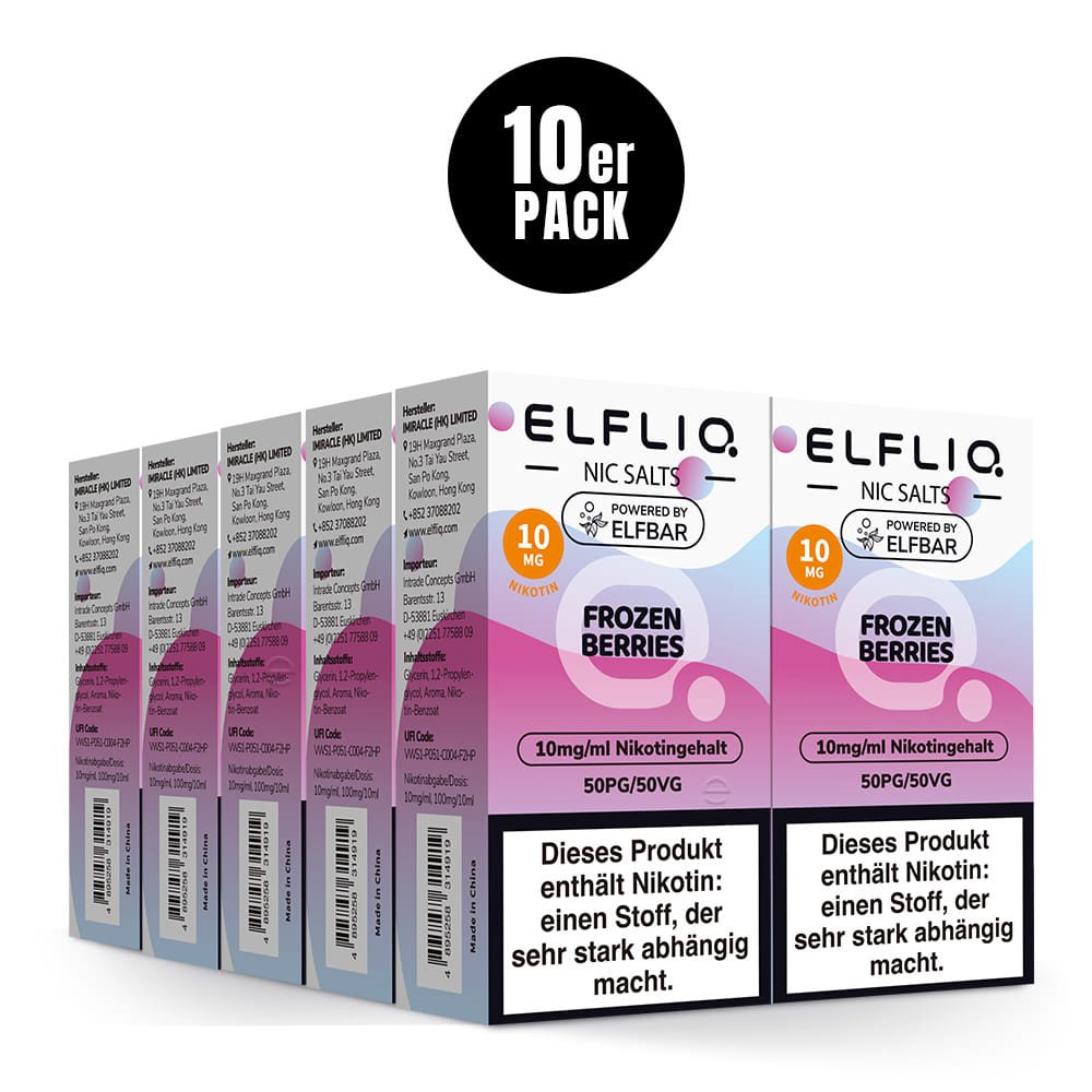 Elfliq Frozen Berries 10mg - 10x Sparpaket Nikotinsalz Liquid, 10er Packungen im Bild
