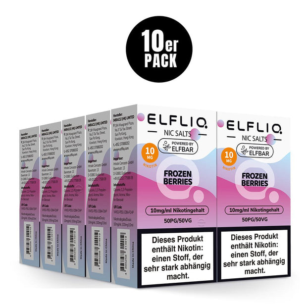 Elfliq Frozen Berries 10mg - 10x Sparpaket Nikotinsalz Liquid, 10er Packungen im Bild