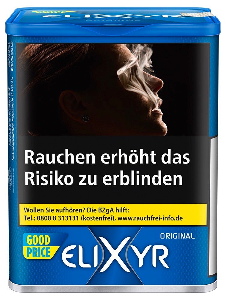 Elixyr Blue Feinschnitt Tabak blau - 102g Dose - Smokeyz24
