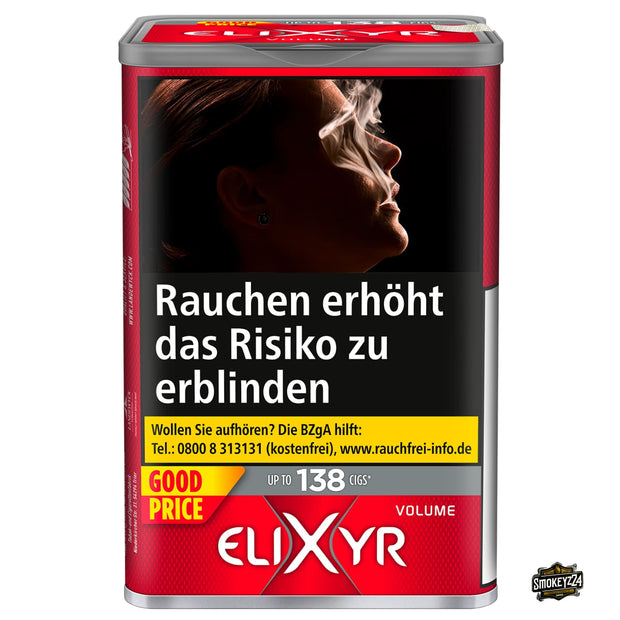 Elixyr Volume Red Volumentabak rot Dose mit 62g Tabak Frontalansicht