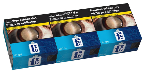 f6 Blue Zigaretten Stange – 3x56 Stück – 7XL Großpackung frontal