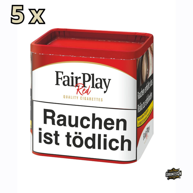 Fair Play Volumentabak 5×36g Dosen-Gebinde – American Blend Stopftabak, ergiebig für King-Size Filterhülsen
