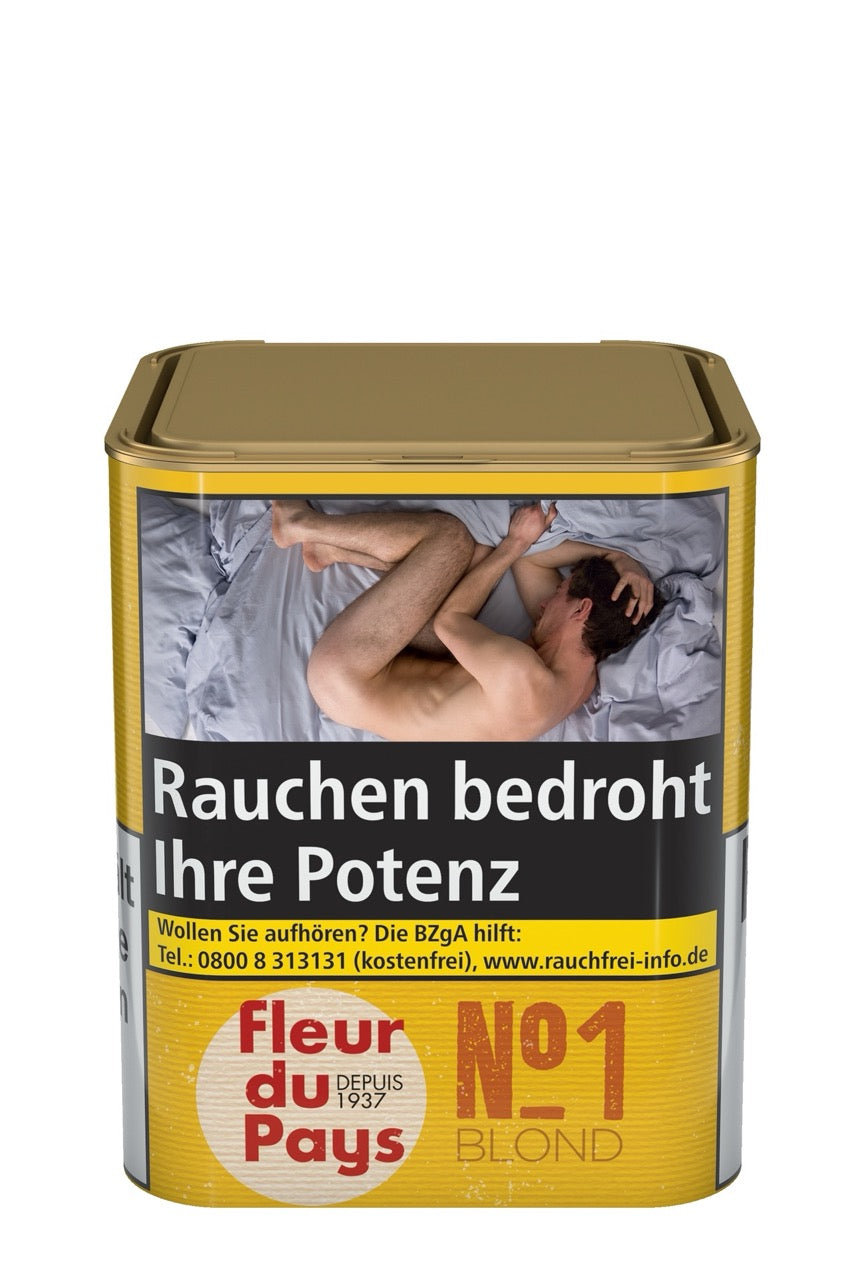 Fleur du Pays No. 1 Blond Tabak 150g Dose – Frontalansicht der hochwertigen Feinschnitt-Dose mit Markenlogo