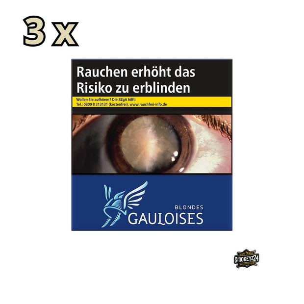 Stange Gauloises Blondes Blau mit 3 Schachteln à 60 Zigaretten in dunkelblauer Verpackung