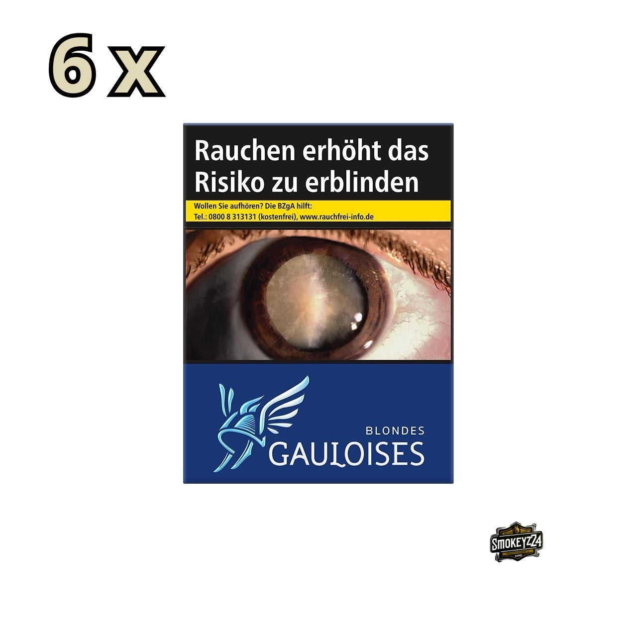 Stange Gauloises Blondes Blau mit 6 Packungen à 35 Zigaretten in dunkelblauer Verpackung mit gallischem Helm