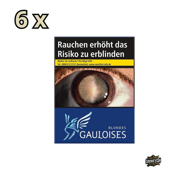 Stange Gauloises Blondes Blau mit 6 Packungen à 35 Zigaretten in dunkelblauer Verpackung mit gallischem Helm