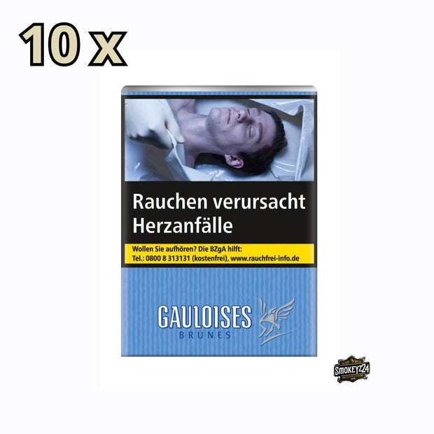Gauloises Brunes ohne Filter Zigaretten Stange mit 10 Packungen à 20 Zigaretten im klassischen dunkelblauen Softpack