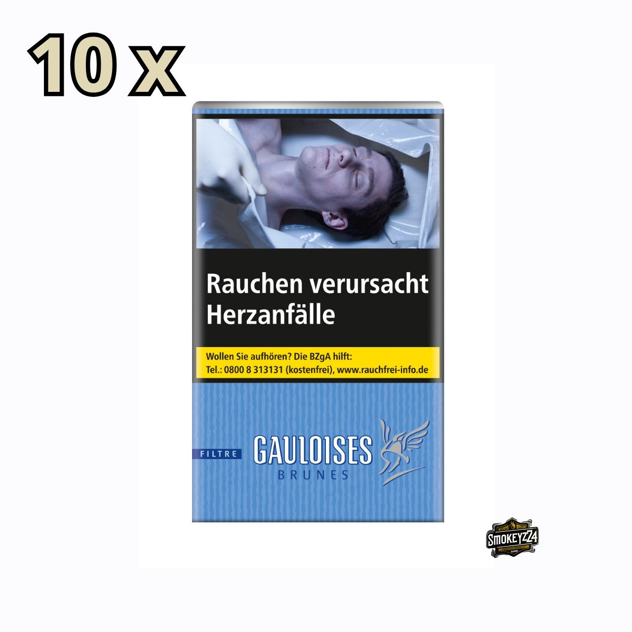Gauloises Brunes Filtre Zigaretten Stange mit 10 Packungen à 20 Filterzigaretten im traditionellen dunkelblauen Design