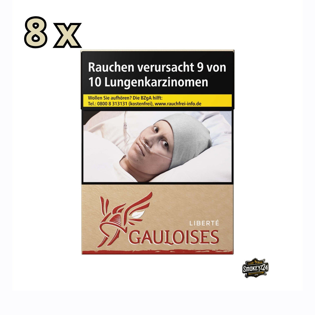 Gauloises Liberté Rot Zigaretten Stange mit 8 Packungen à 22 Zigaretten in bordeauxroter Verpackung