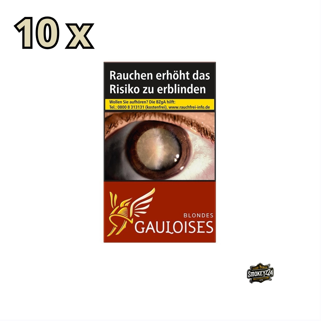 Stange Gauloises Blondes Red mit 10 roten Packungen à 20 Zigaretten