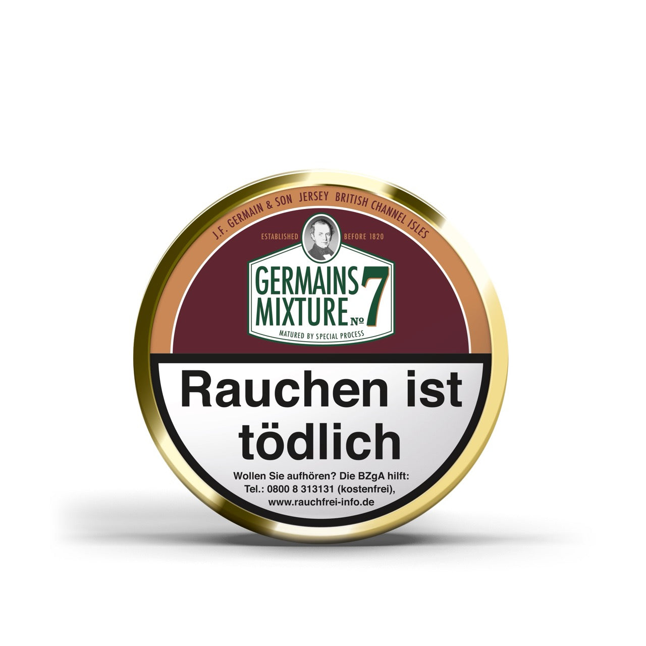 Germains Mixture No. 7 Pfeifentabak – Klassischer Virginia-Burley-Blend mit dezenter Frucht- und Gewürznote, 100g Dose.