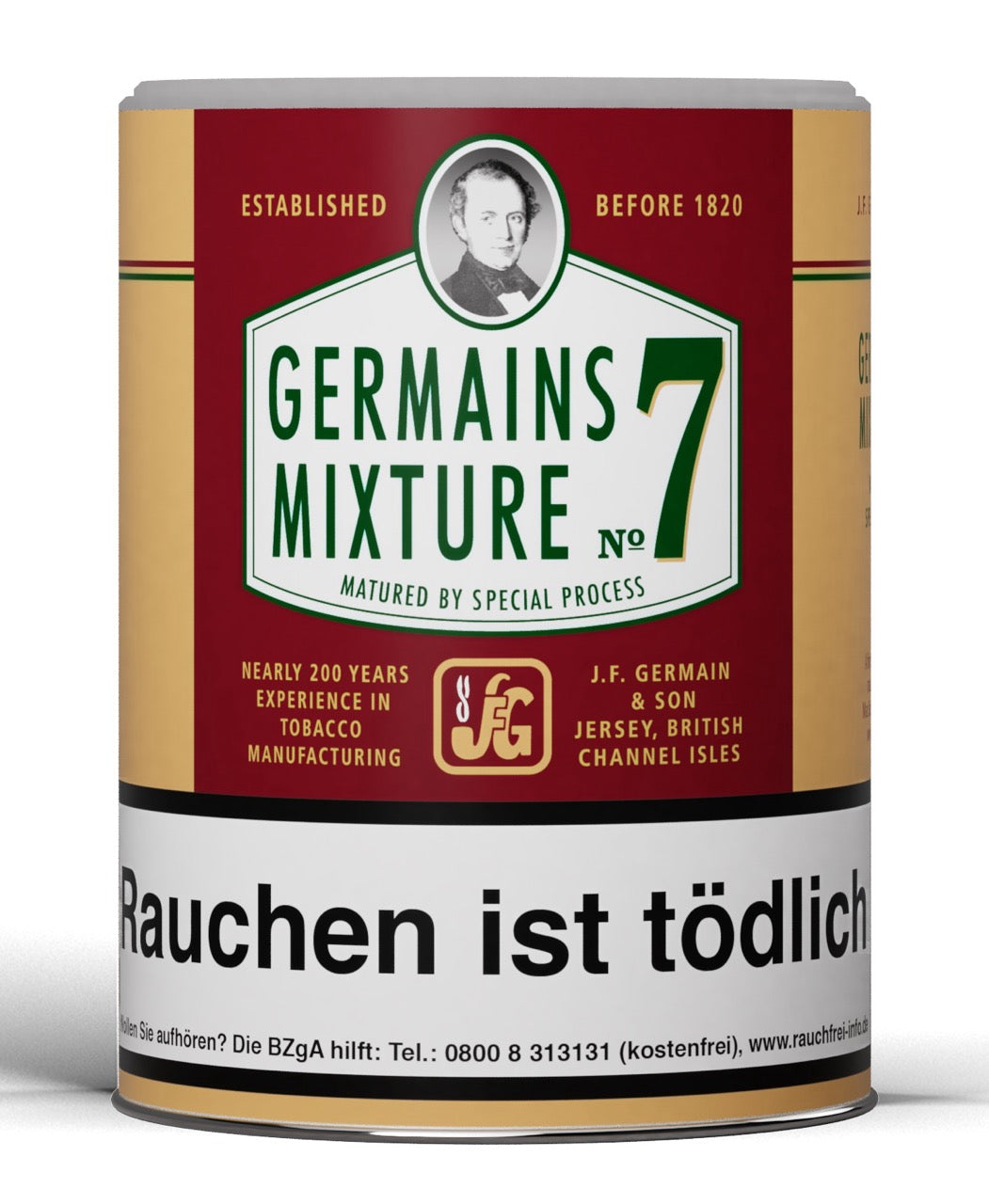 Germains Mixture No. 7 Pfeifentabak – milder Virginia-Burley-Blend, dezente Frucht- und Gewürznote, große 200g Dose für Vielraucher.