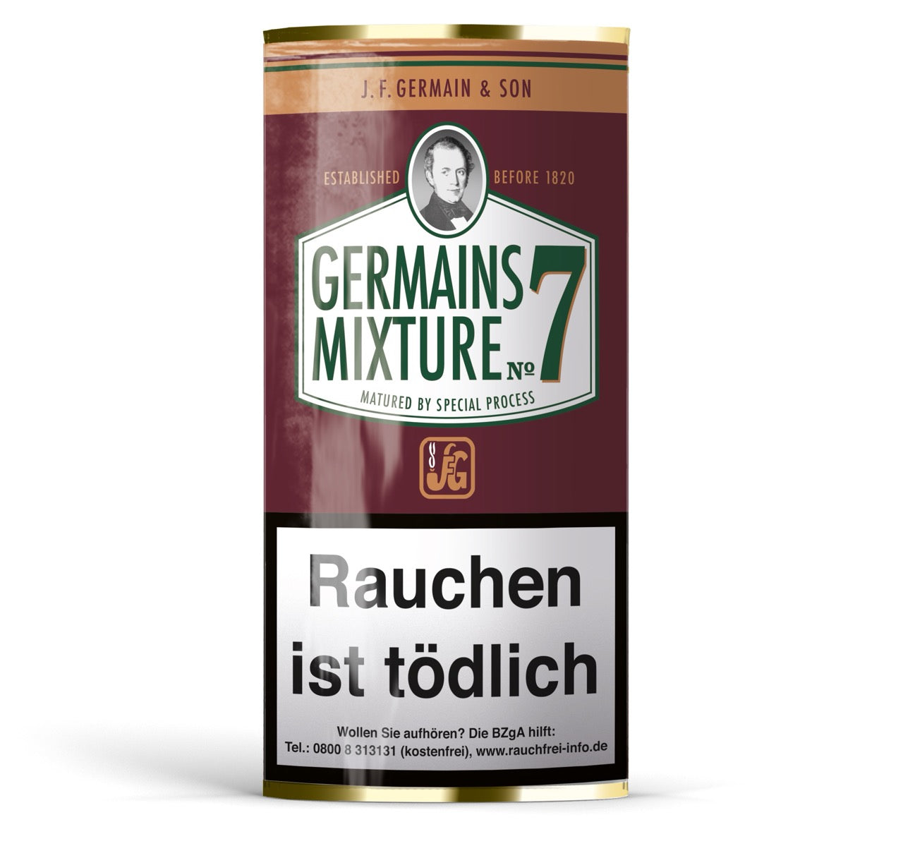 Germains Mixture No. 7 Pfeifentabak – Traditionelle Mischung aus Virginia und Burley mit dezenter Frucht- und Gewürznote im 50g Pouch.