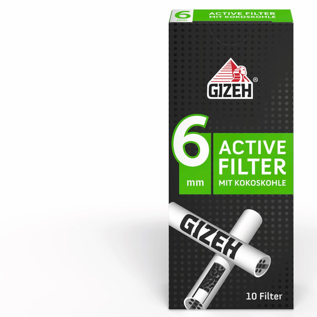 GIZEH Black Active Filter 6mm 10er Packung frontal fotografiert
