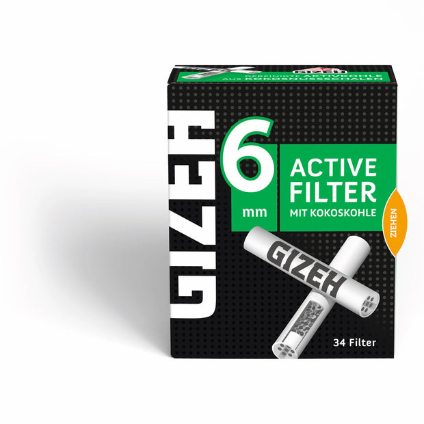 GIZEH Black Active Filter 6mm Packung frontal fotografiert