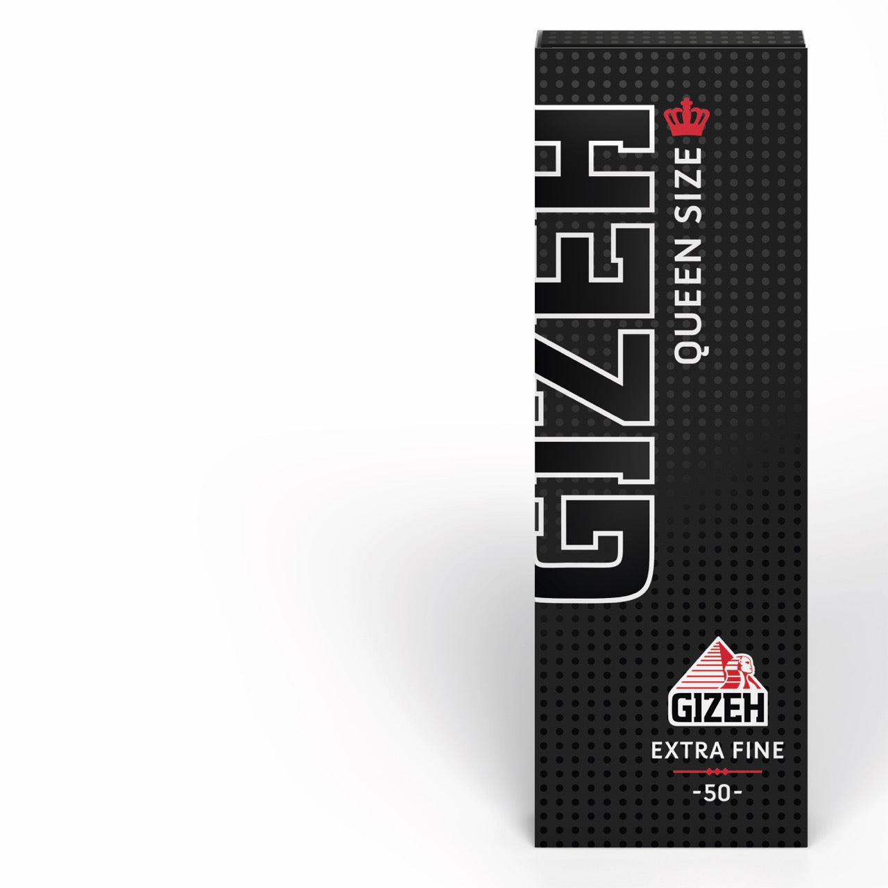 GIZEH Black Queen Size Blättchen Extra Fine 50 Blatt Packung, Magnetverschluss, frontal fotografiert